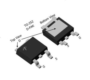 Небольшой транзистор Мосфет канала транзисторов мощности звуковой частоты АОД464/н